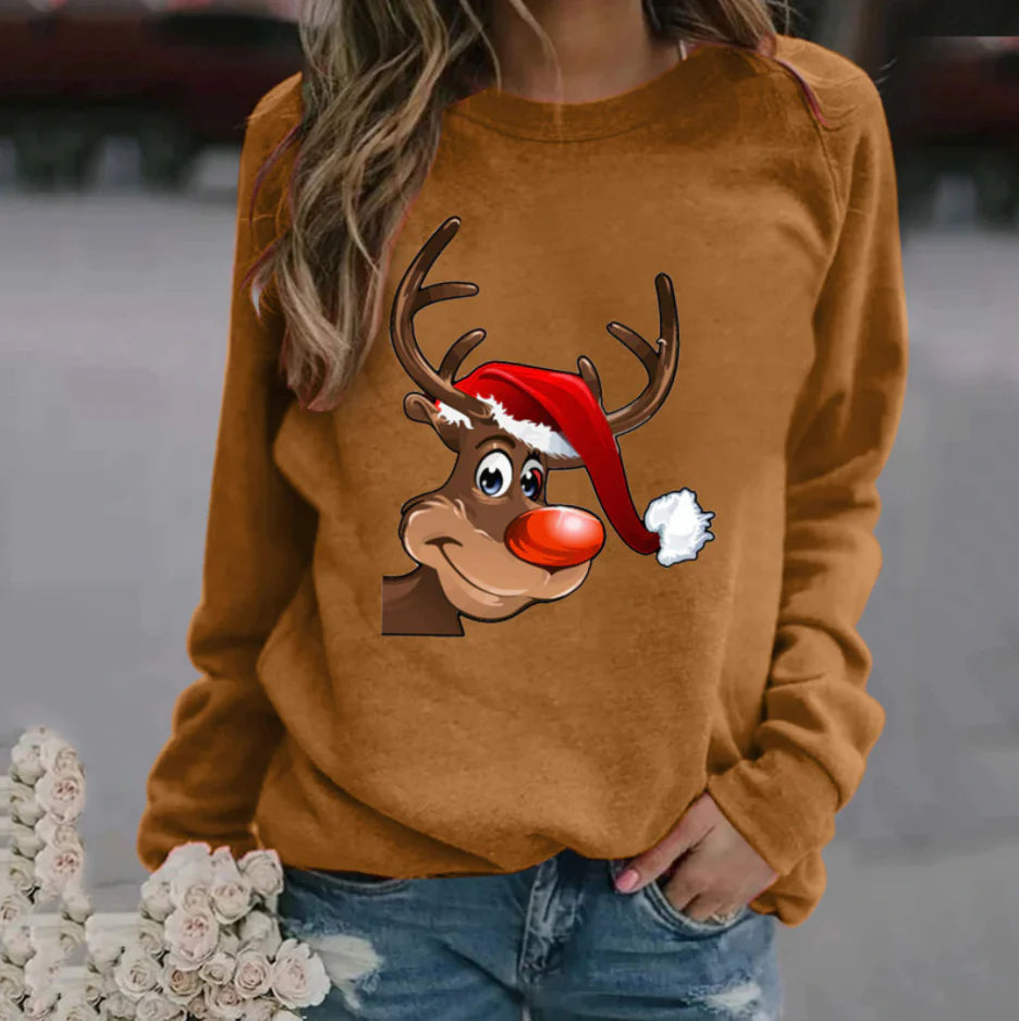 Weihnachtspullover–rot–Rudolph–Motiv–lustig–gemütlich–perfekt–für–Feiertage