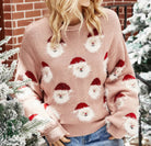 Weihnachtspullover–rosa–Santa-Muster–weihnachtlich–gemütlich–für–festliche–Stimmung