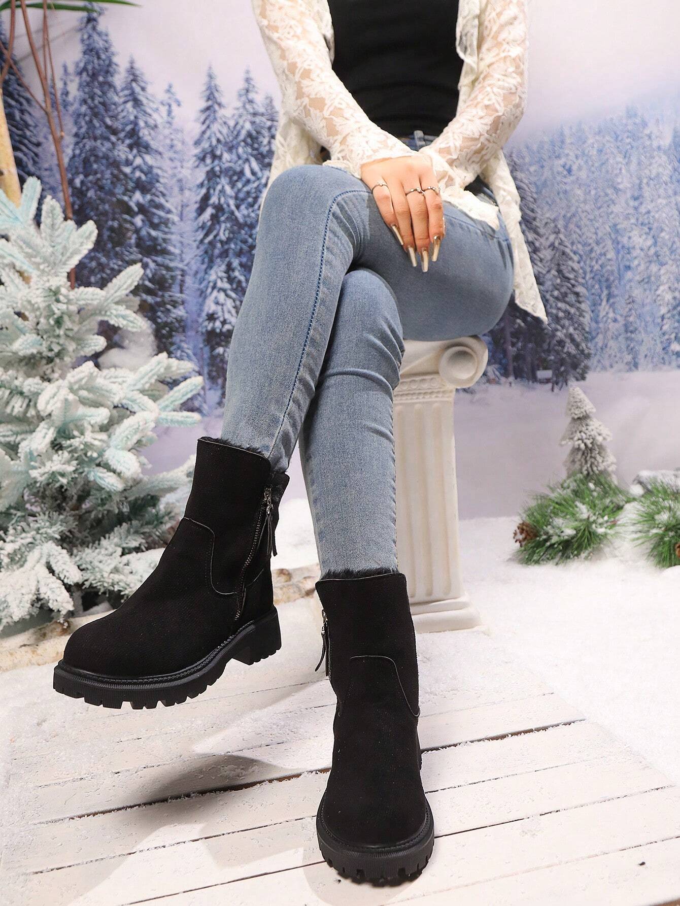 Winterstiefel-mit-weichem-Fellfutter,-seitlichem-Reißverschluss-und-robuster-Profilsohle,-ideal-für-kalte-Tage-und-schneereiches-Wetter