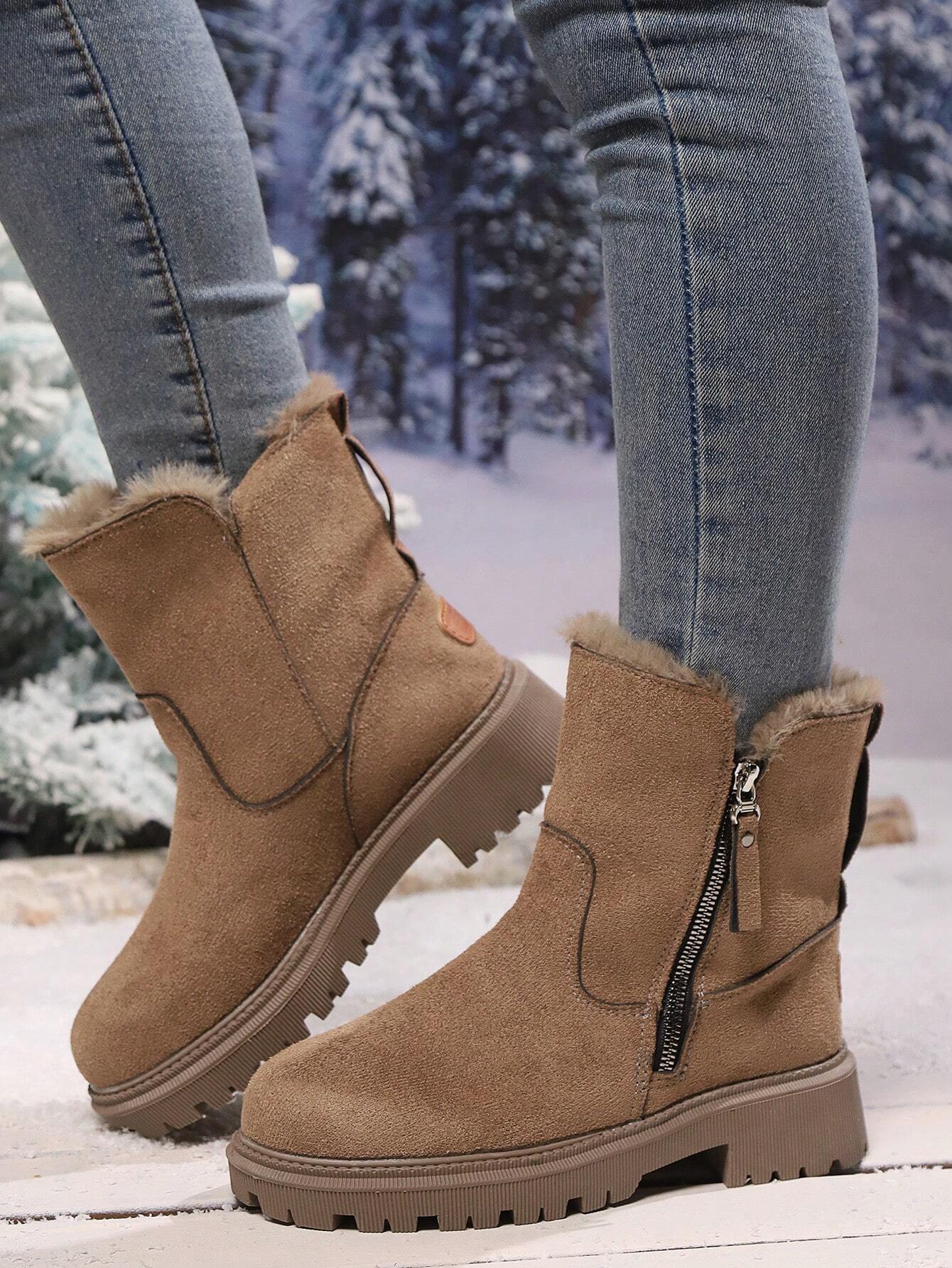Winterstiefel-mit-weichem-Fellfutter,-seitlichem-Reißverschluss-und-robuster-Profilsohle,-ideal-für-kalte-Tage-und-schneereiches-Wetter