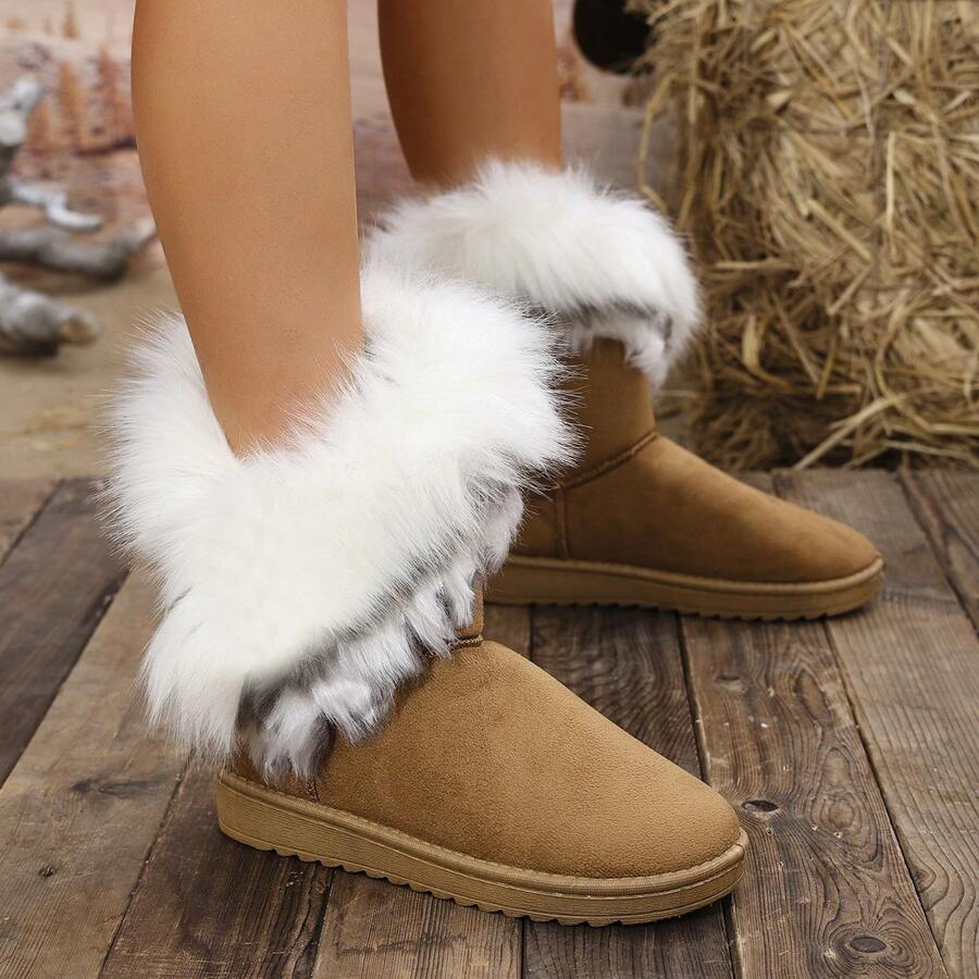 Warme-Winterstiefeletten-mit-dickem-Kunstfellkragen-und-weichem-Innenfutter,-ideal-für-einen-stilvollen-und-komfortablen-Winterlook.