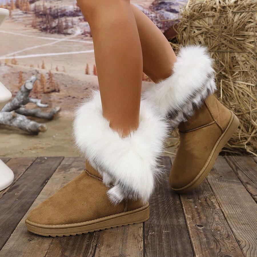 Warme-Winterstiefeletten-mit-dickem-Kunstfellkragen-und-weichem-Innenfutter,-ideal-für-einen-stilvollen-und-komfortablen-Winterlook.
