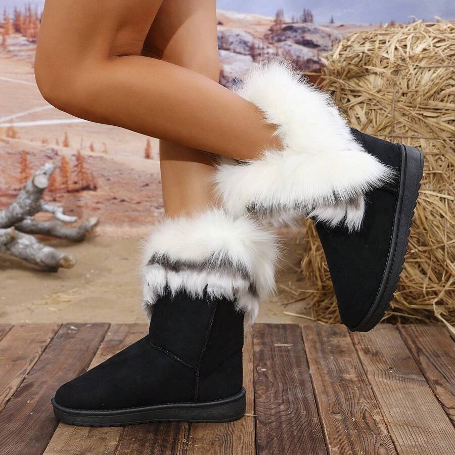 Warme-Winterstiefeletten-mit-dickem-Kunstfellkragen-und-weichem-Innenfutter,-ideal-für-einen-stilvollen-und-komfortablen-Winterlook.