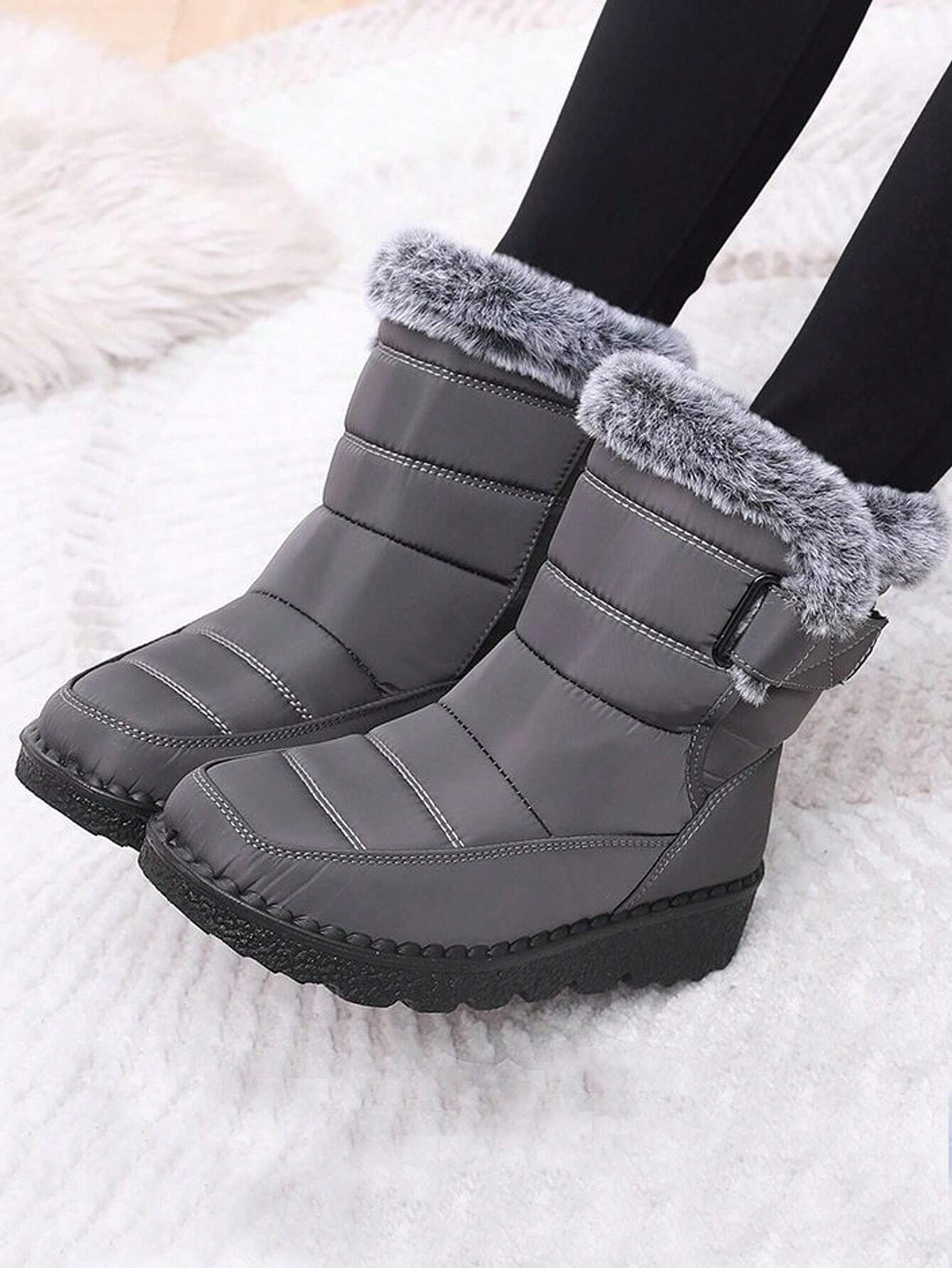 Wasserdichte-Winterstiefel-mit-flauschigem-Futter-und-rutschfester-Sohle,-ideal-für-schneereiche-und-kalte-Tage