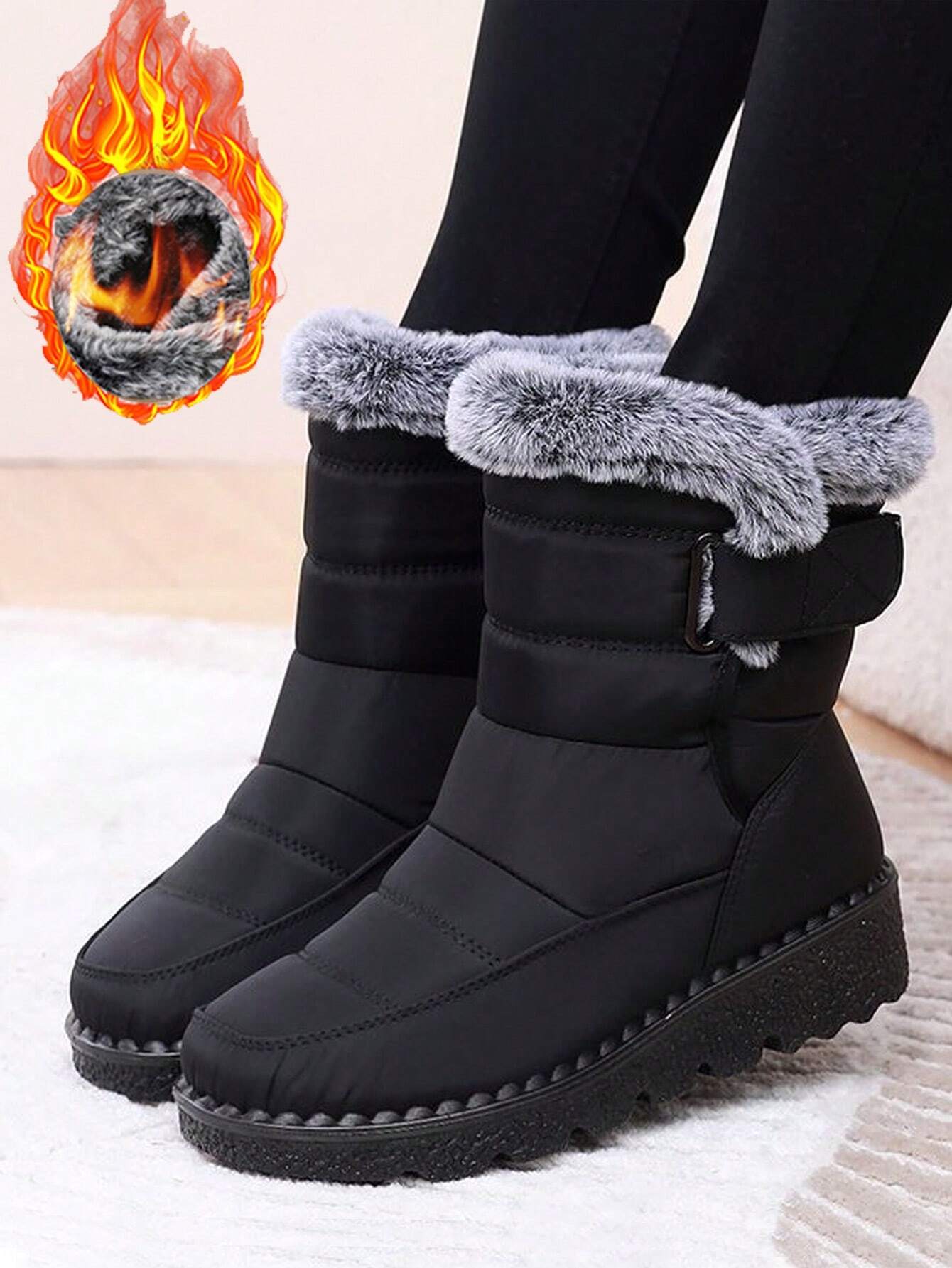 Wasserdichte-Winterstiefel-mit-flauschigem-Futter-und-rutschfester-Sohle,-ideal-für-schneereiche-und-kalte-Tage
