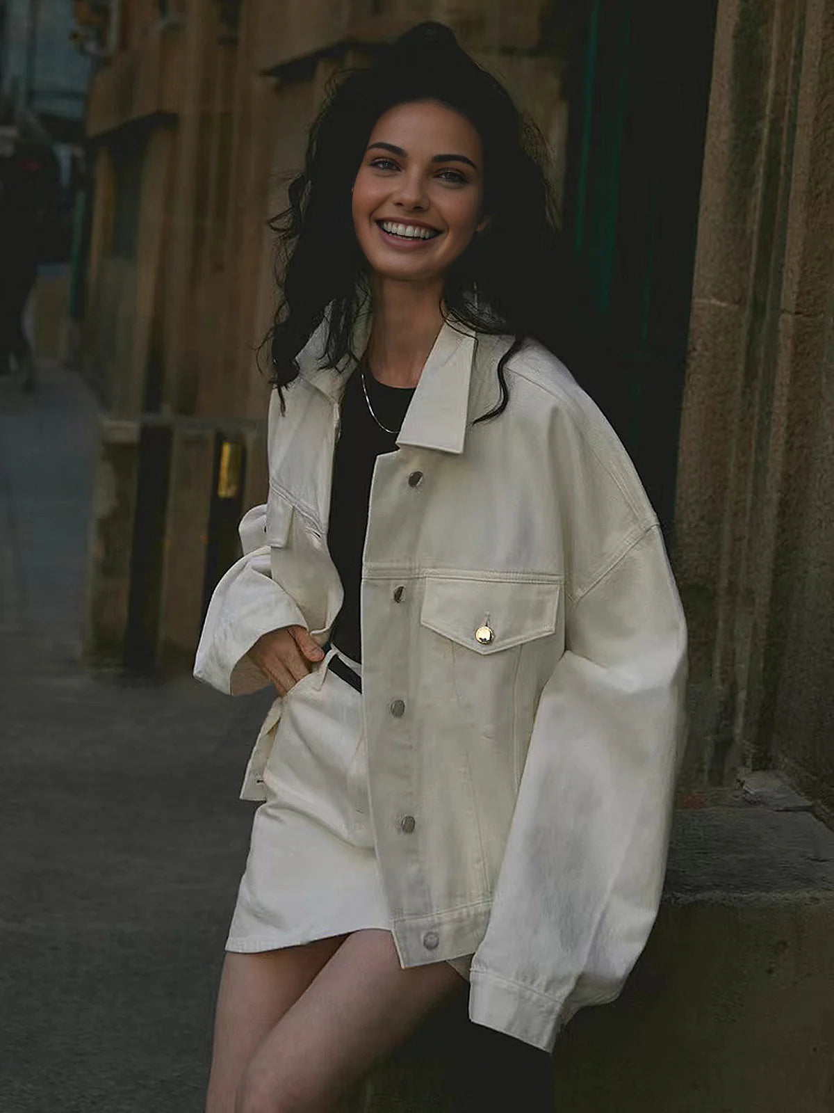 damen-oversize-denimjacke-vorderansicht