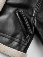 damen-shearling-jacke-mit-leder-klassischer-schnitt damen-shearling-jacke-vorderansicht-warme-fütterung