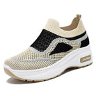 damen-slip-on-plateau-sneaker-frontansicht-atmungsaktives-strickmaterial