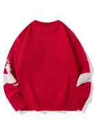 Ein-cremefarbener-Pullover-mit-roten-Rentieren,-ideal-für-die-festliche-Saison.