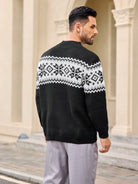 Ein-schwarzer-Pullover-mit-einem-weißen-Schneeflocken-und-Rauten-Muster,-perfekt-für-einen-schlichten-und-warmen-Winterlook