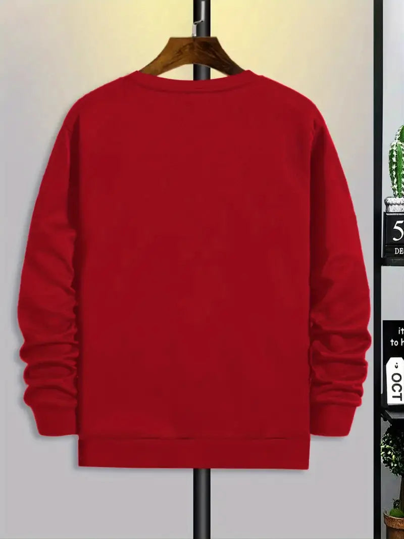Ein-Pullover-mit-zwei-lustigen-Rentieren-in-Weihnachtsmützen-und-Schal.