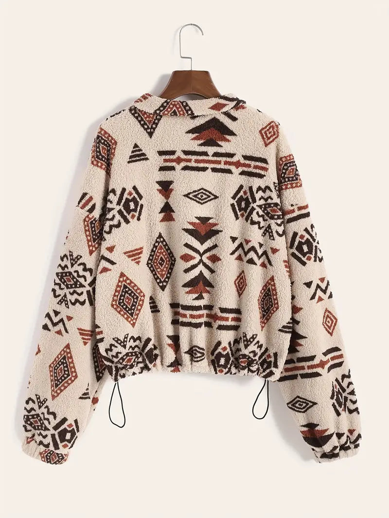 damen-teddy-sweatshirt-reißverschluss-detail