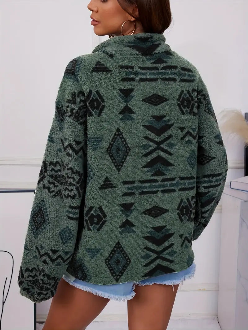 damen-teddy-sweatshirt-reißverschluss-detail