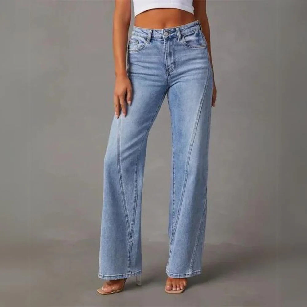 high-waisted-denim-hose-ausgestelltes-bein