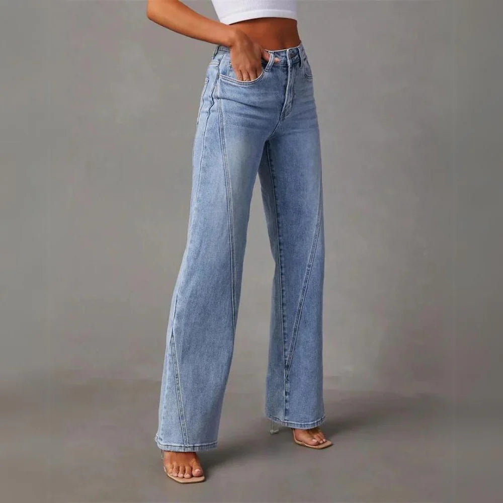 high-waisted-denim-hose-ausgestelltes-bein