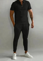 herren-zip-up-polo-und-schmal-zulaufende-hose-mit-kordelzug